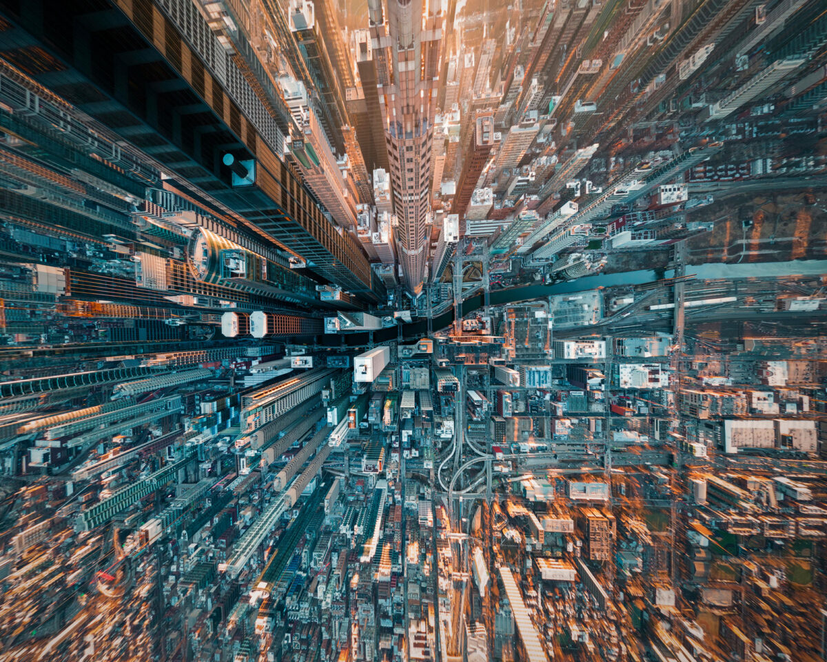 City arial view